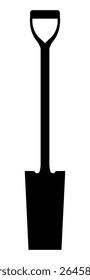 Spade for digging, black shadow, agricultural equipment, icon, digging, search