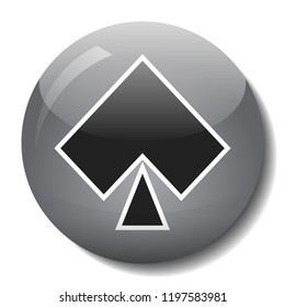 Spade glass button vector illustration