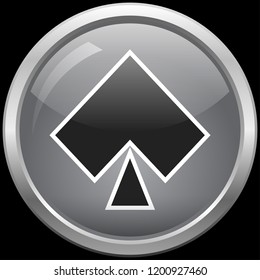 Spade glass button vector illustration