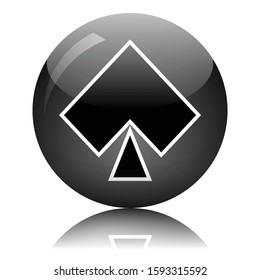 Spade glass button vector illustration