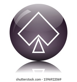 Spade glass button vector illustration