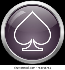 Spade glass button vector illustration