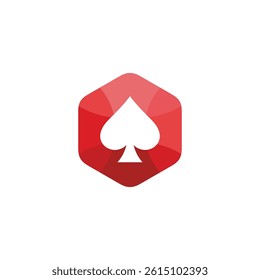 Spade Hexagon Logo design vector template isolated on white background