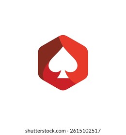 Spade Hexagon Logo design vector template isolated on white background