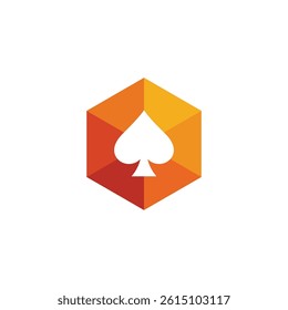 Spade Hexagon Logo design vector template isolated on white background