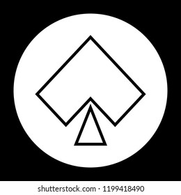 Spade icon black and white vector illustration