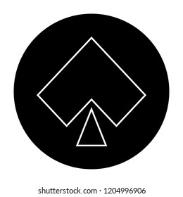 Spade icon black and white vector illustration