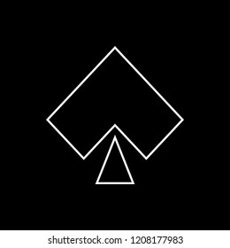 Spade icon black and white vector illustration