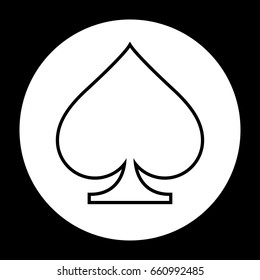 Spade icon black and white vector illustration