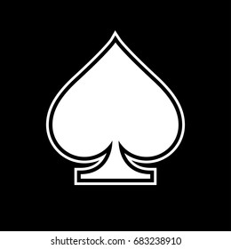 Spade icon black and white vector illustration