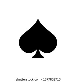 Spade icon. Casino card symbol. Poker sign. Vector illustration isolated in white.