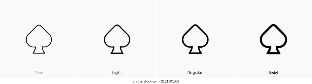 spade icon. Thin, Light Regular And Bold style design isolated on white background