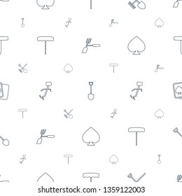 spade icons pattern seamless white background. Included editable line gardening tool, shovel, shovel and rake, Spades icons. spade icons for web and mobile.