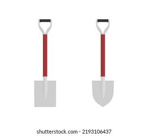 Spade illustration vector flat design editable. Shovel icon. Trowel vector.