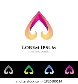 Spade initial letter A logo, arrow gradient logo template ready for use
