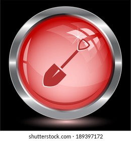 Spade. Internet button. Vector illustration.