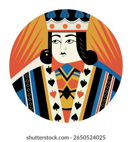 Ilustração de Spade king em estilo plano