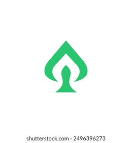 Spade Leaf Logo Nature Design. Spade Icon