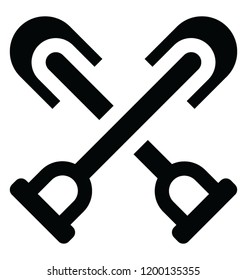 
A spade like tool with broad blade to dig the mud, shovels 
