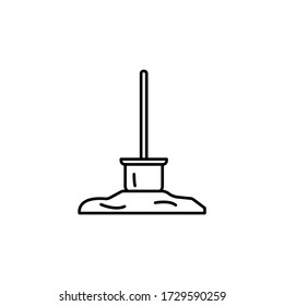 spade line illustration icon on white background
