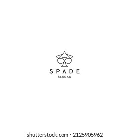 Spade line logo icon design template