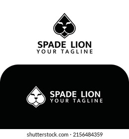 Spade Lion Logo Vector Illustration