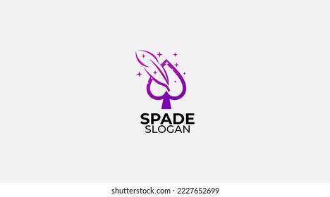 spade logo design, abstract poker card icon
