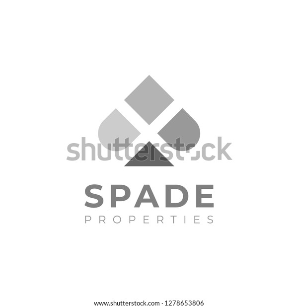 Spade Logo Design Arranged Square Real Stock Vector (Royalty Free