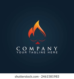 Spade logo, Flame speade logo template