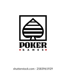 spade logo icon. poker games logo template. card game logo icon.