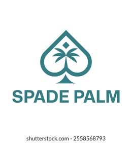 spade palm flat minimalist logo design