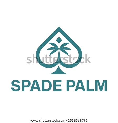spade palm flat minimalist logo design