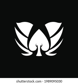 Concepto de Fénix y Espada. Logotipo animal. Mínimalista, Monograma. Blanco y negro. Para logotipo, icono, símbolo, emblema y signo