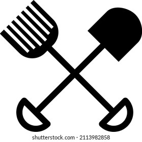 Spade and pitchfork on white background.eps