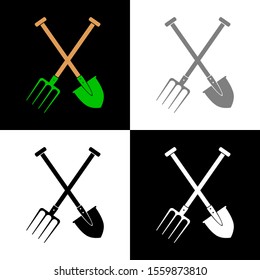 Spade and pitchfork vector icon  