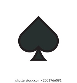 Spade playing card flat icon vector illustration, simple design casino pack. 