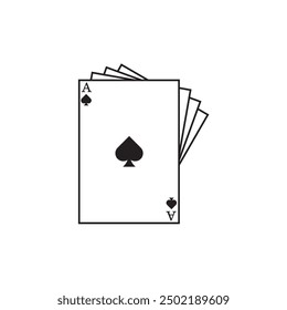 Spade as playing card pack flat icon vector illustration isolated on white background. 