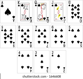 Spade Playing Cards, Vector Format