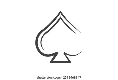 Spade of Poker Card Icon Vector Logo Template Illustration Design Vector A black and white spade symbol 