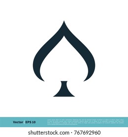 Spade Of Poker Card Icon Vector Logo Template Illustration Design. Vector EPS 10.