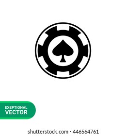 Spade poker chip casino icon