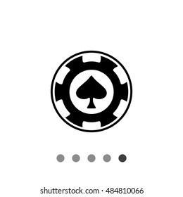 Spade poker chip casino icon