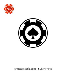 Spade poker chip casino icon