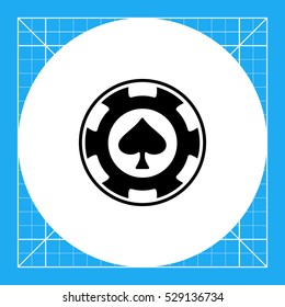Spade poker chip casino icon