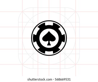 Spade poker chip casino icon