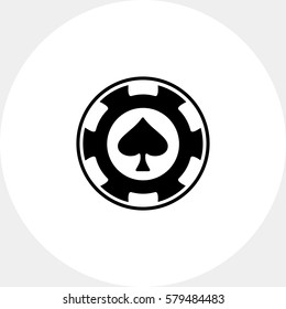 Spade poker chip casino icon