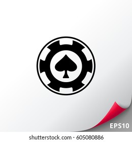 Spade poker chip casino icon