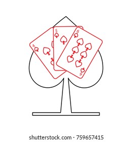 spade poker sign with three card casino