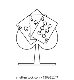 spade poker sign with three card casino