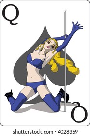 Spade queen in poker design